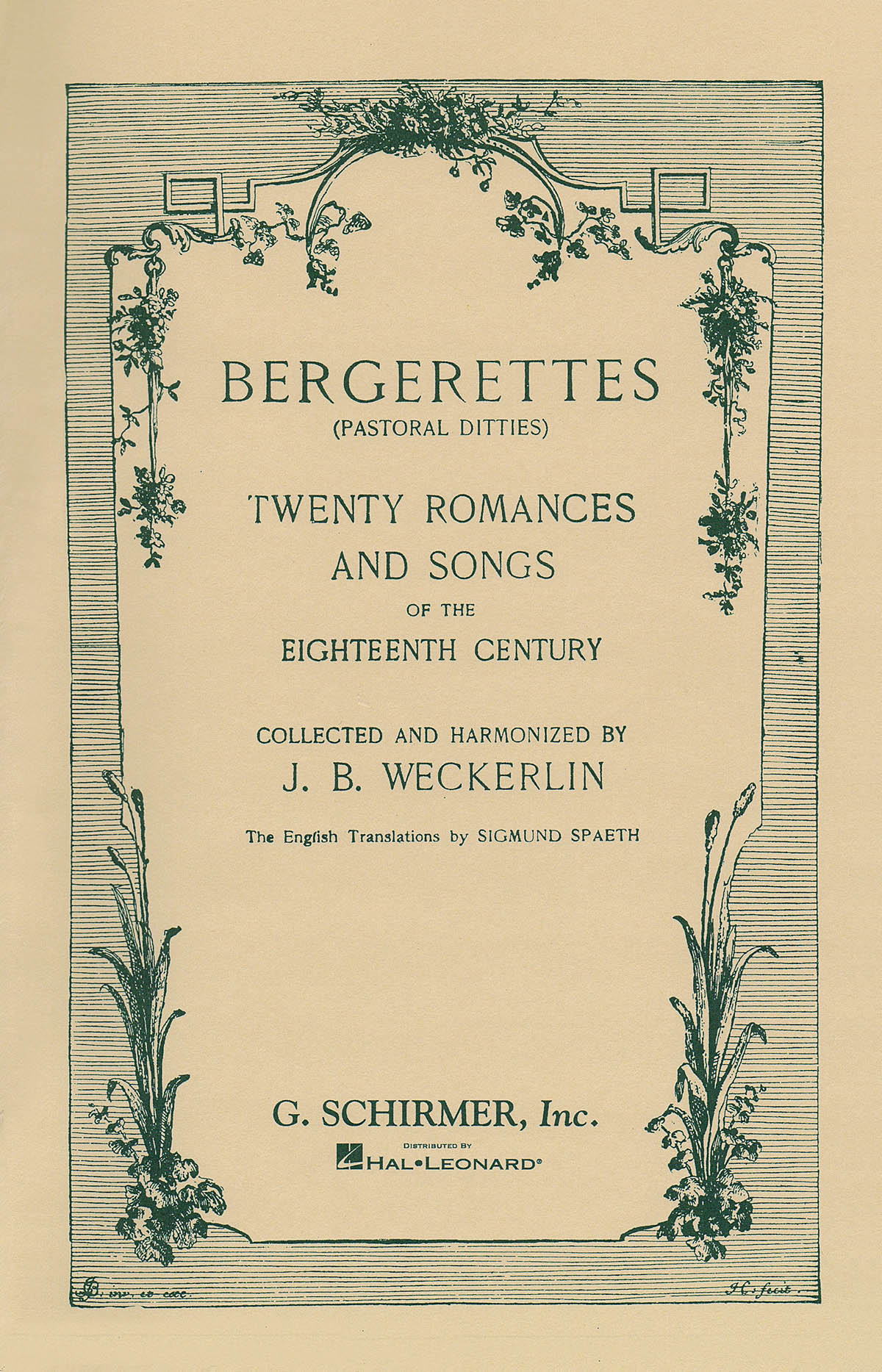 Bergerettes - Pastoral Ditties - zpěv a klavír