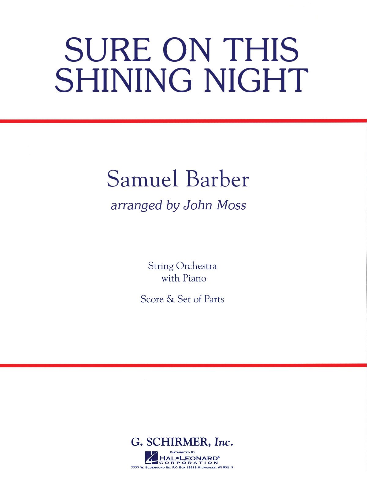 Sure On This Shining Night - Score and Parts - smyčcový orchestr