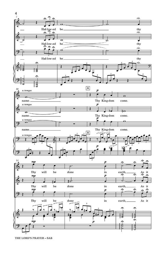The Lord's Prayer (Soprano/Tenor/SATB) - (in C, with Orchestra)