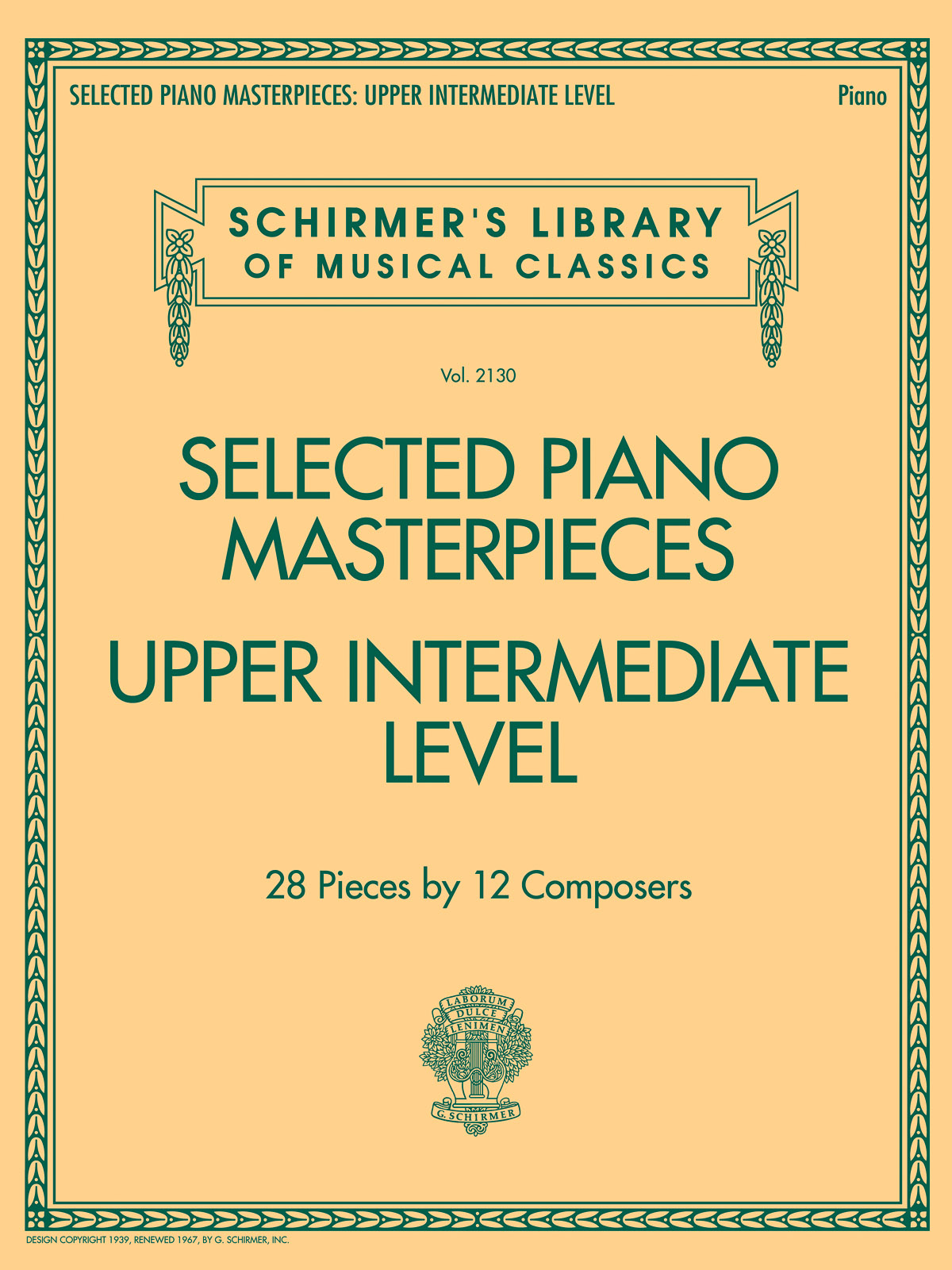 Selected Piano Masterpieces - Upper Intermediate - 28 Pieces by 12 Composers - klasické skladby na klavír