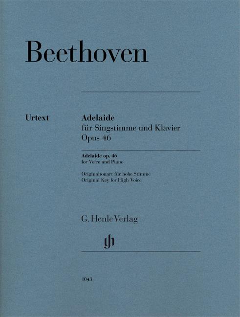 Adelaide Op.46 Voice & Piano Urtext - Original Key for High Voice