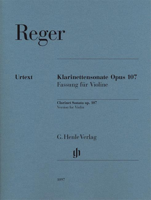 Sonáta pro klarinet opus 107 noty pro housle a klavír - Klarinettensonate Opus 107 - Clarinet Sonata op. 107