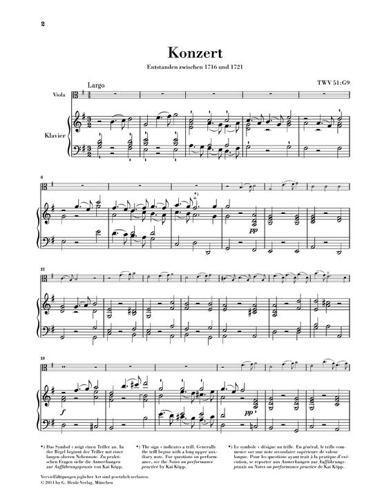 Viola Concerto In G Major - Piano reduction - viola a klavír