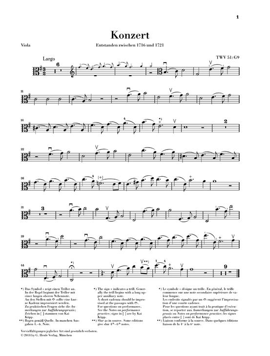 Viola Concerto In G Major - Piano reduction - viola a klavír