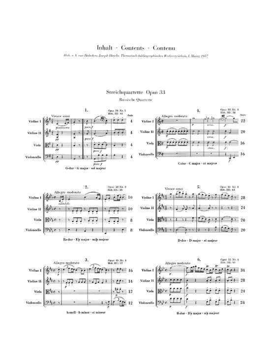 Streichquartette Heft V op. 33 - String Quartets Book V op. 33