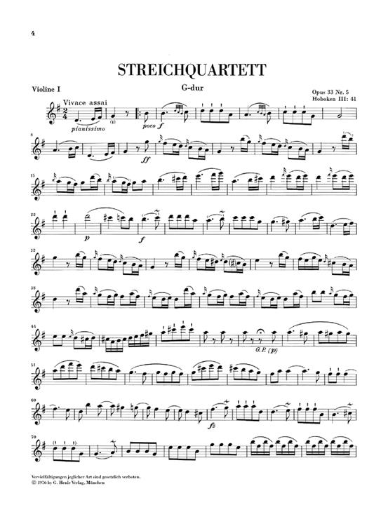 Streichquartette Heft V op. 33 - String Quartets Book V op. 33