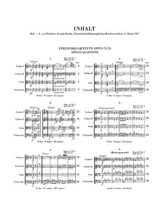 Streichquartette Heft IX op. 71 und 74 - String Quartets Book IX op. 71 and 74