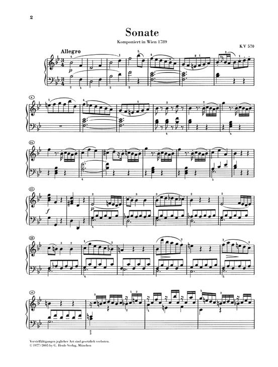 Piano Sonata B flat major KV 570