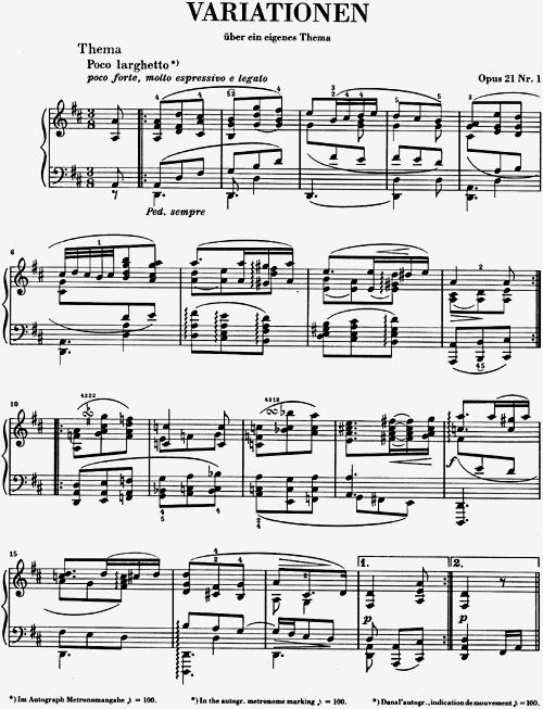 Variations Op.21 No.1 And 2 - pro klavír