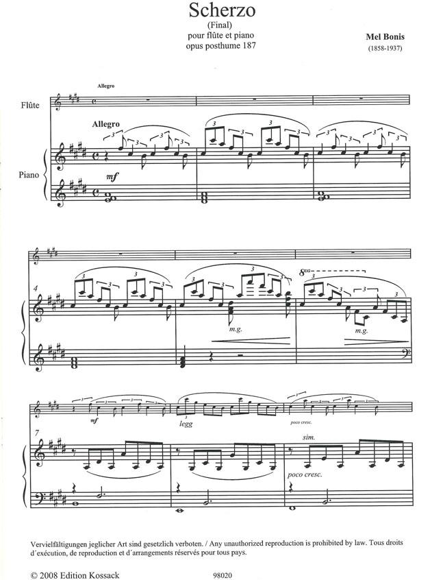 Scherzo Opus Posthumus 187 - Scherzo pro příčnou flétnu a klavír