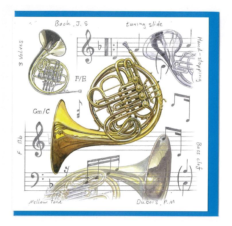 Little Snoring Gifts: Notelets Pack Of Five – French Horn Design