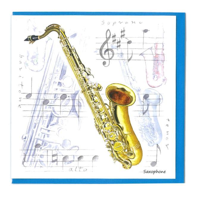 Little Snoring Gifts: Notelets Pack Of Five – Saxophone Design