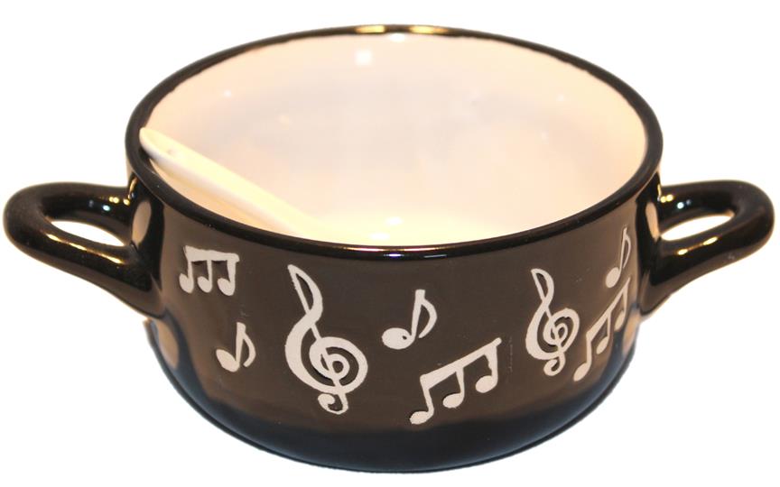 Little Snoring Gifts: Music Note Bowl With Spoon - White