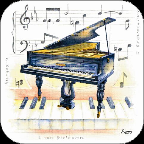 Little Snoring Gifts: Piano Coasters - Pack Of 4