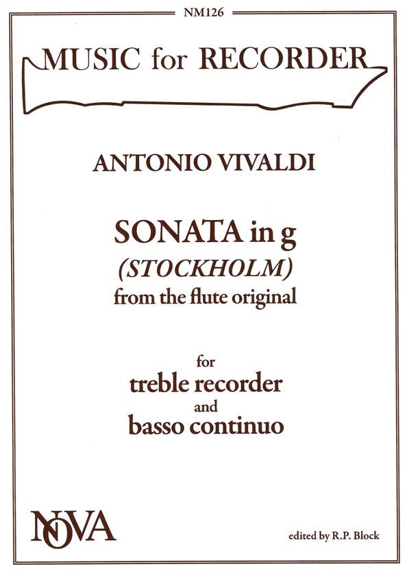 Sonata in G minor - Music For Recorder - skladby pro altovou flétnu a klavír
