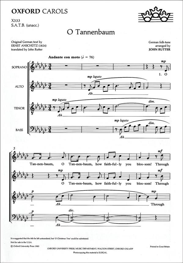 O Tannenbaum - pro sbor SATB