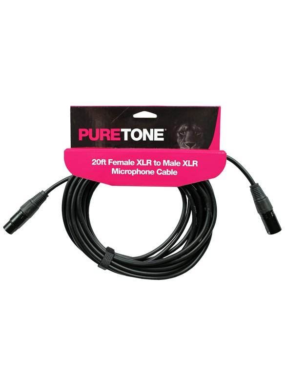 Pure Tone: 20ft XLR (Female) To XLR (Male) Microphone Cable