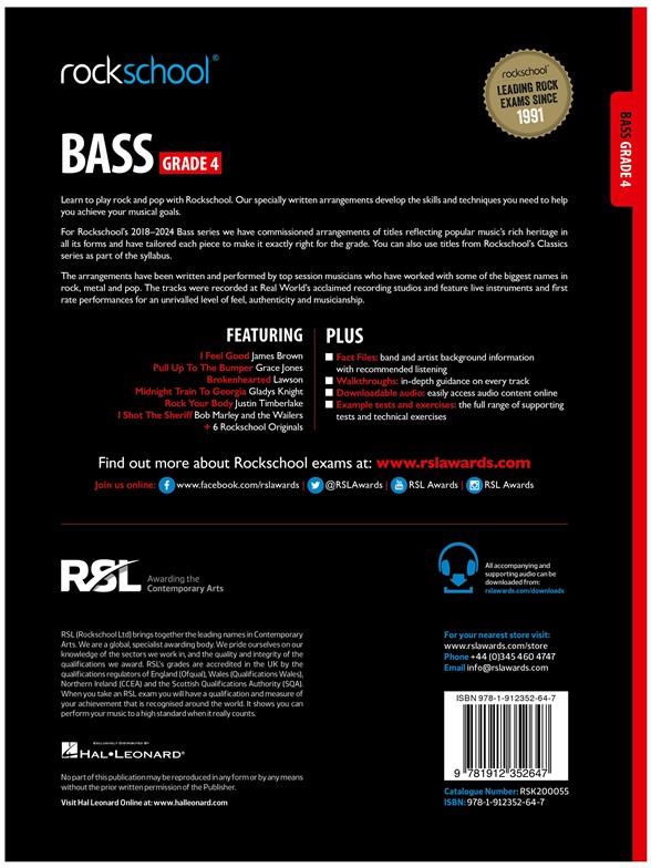 Rockschool Bass Grade 4 2018+ noty pro basovou kytaru