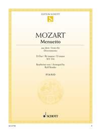 Menuet D Kv334 - Mozart pro klavír