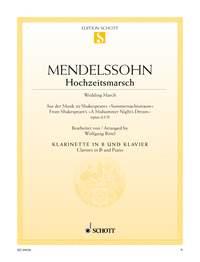 Hochzeitsmarsch op. 61/9 - aus der Musik zu Shakespeares Sommernachtstraum - klarinet a klavír