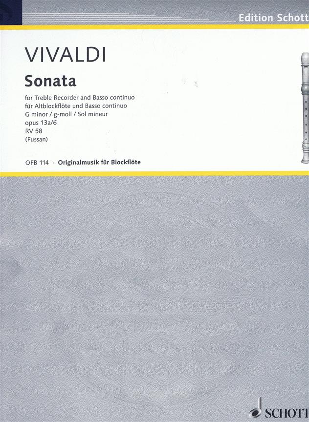 Sonata in G minor Op 13a/6 - altová flétna a klavír