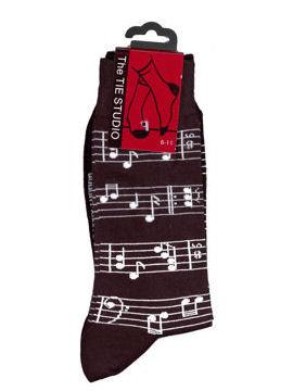 Tie Studio: Sheet Music Black Socks - Size 6-11