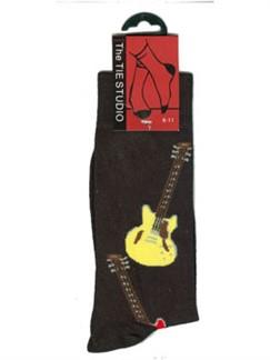 Tie Studio: Red & Yellow Guitar Socks - Size 6-11