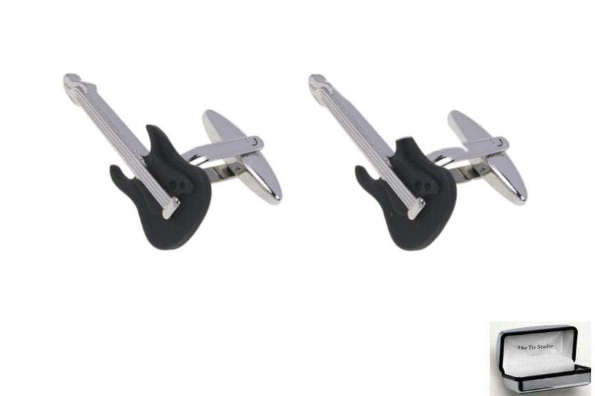 Tie Studio: Black Guitar Cufflinks