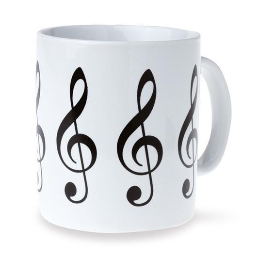 Treble Clef Mug - White - White