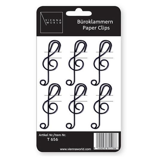 Vienna World: Paper Clips - Treble Clef (Pack Of Six)