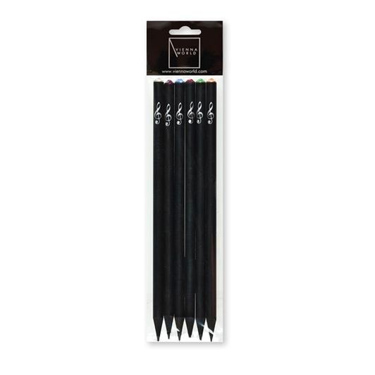 Pencil Set - Crystal Assorted (Box Of 6) - with Swarowski crystals, 5 colours