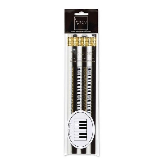 Pencil Set - Keyboard (6 Pack) - black - white (6 pieces per packing unit)