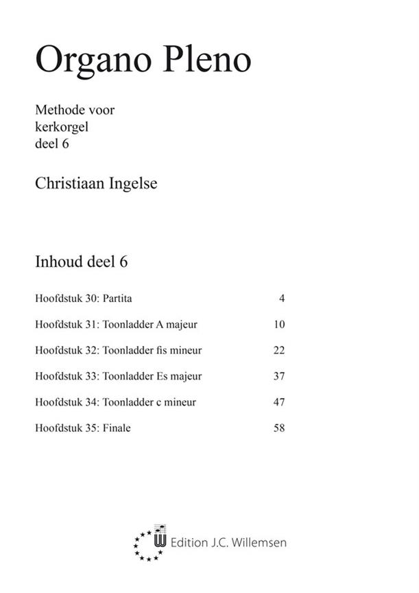 Organo Pleno, Methode Voor Kerkorgel Deel 6 - noty na varhany